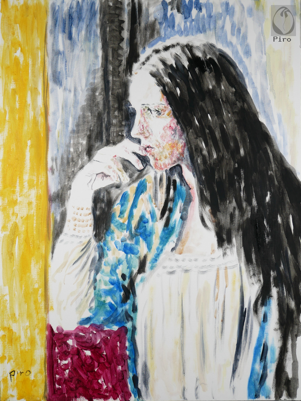 oil on paper - olio su carta di Piro